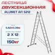 Лестница двухсекционная Alumet Ал 5212 - stroymarket66.ru - Казань