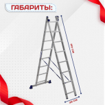 Лестница двухсекционная Alumet Ал 5208 - stroymarket66.ru - Казань