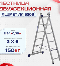 Лестница двухсекционная Alumet Ал 5206 - stroymarket66.ru - Казань